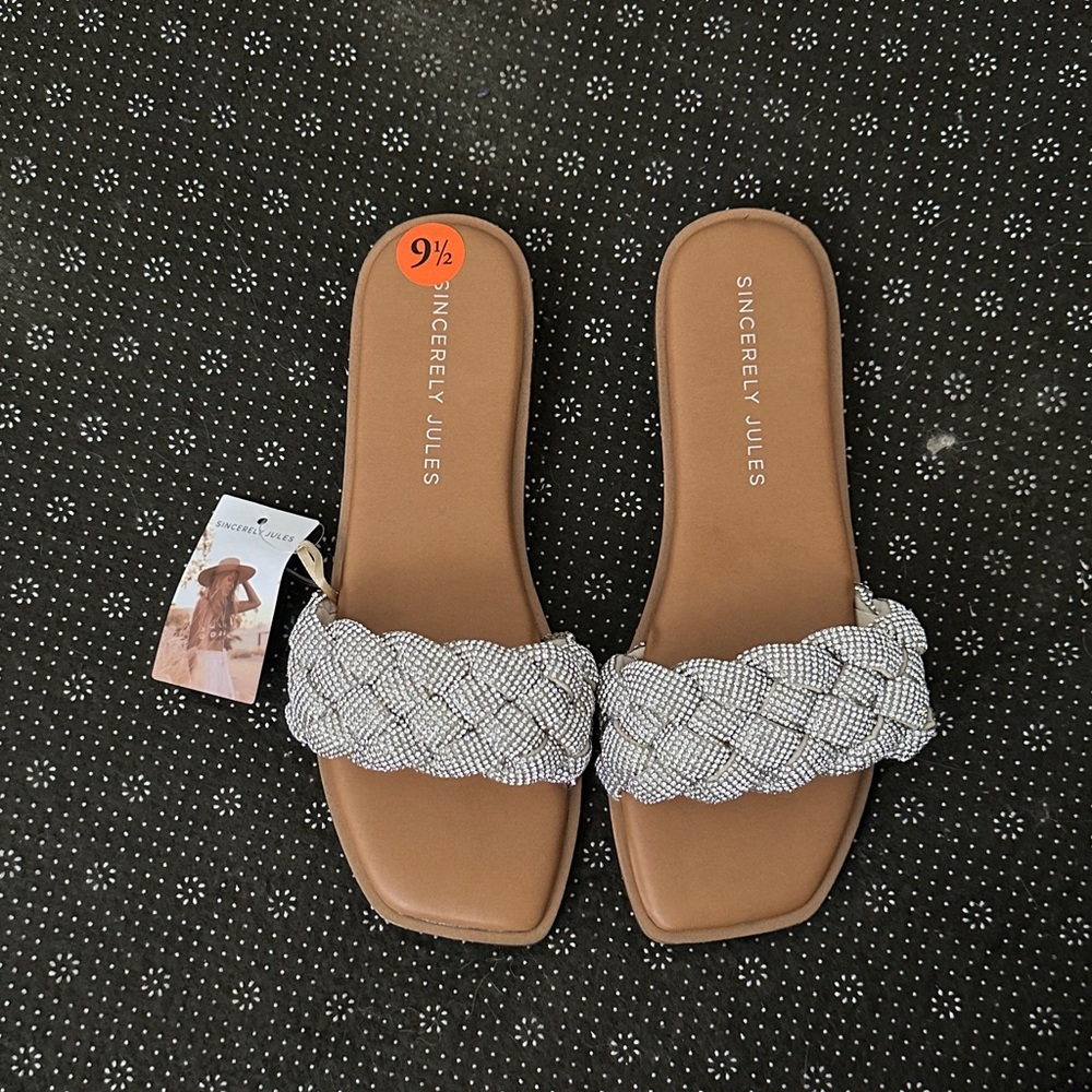 Sincerely Jules Black and Brown Braided Sandals